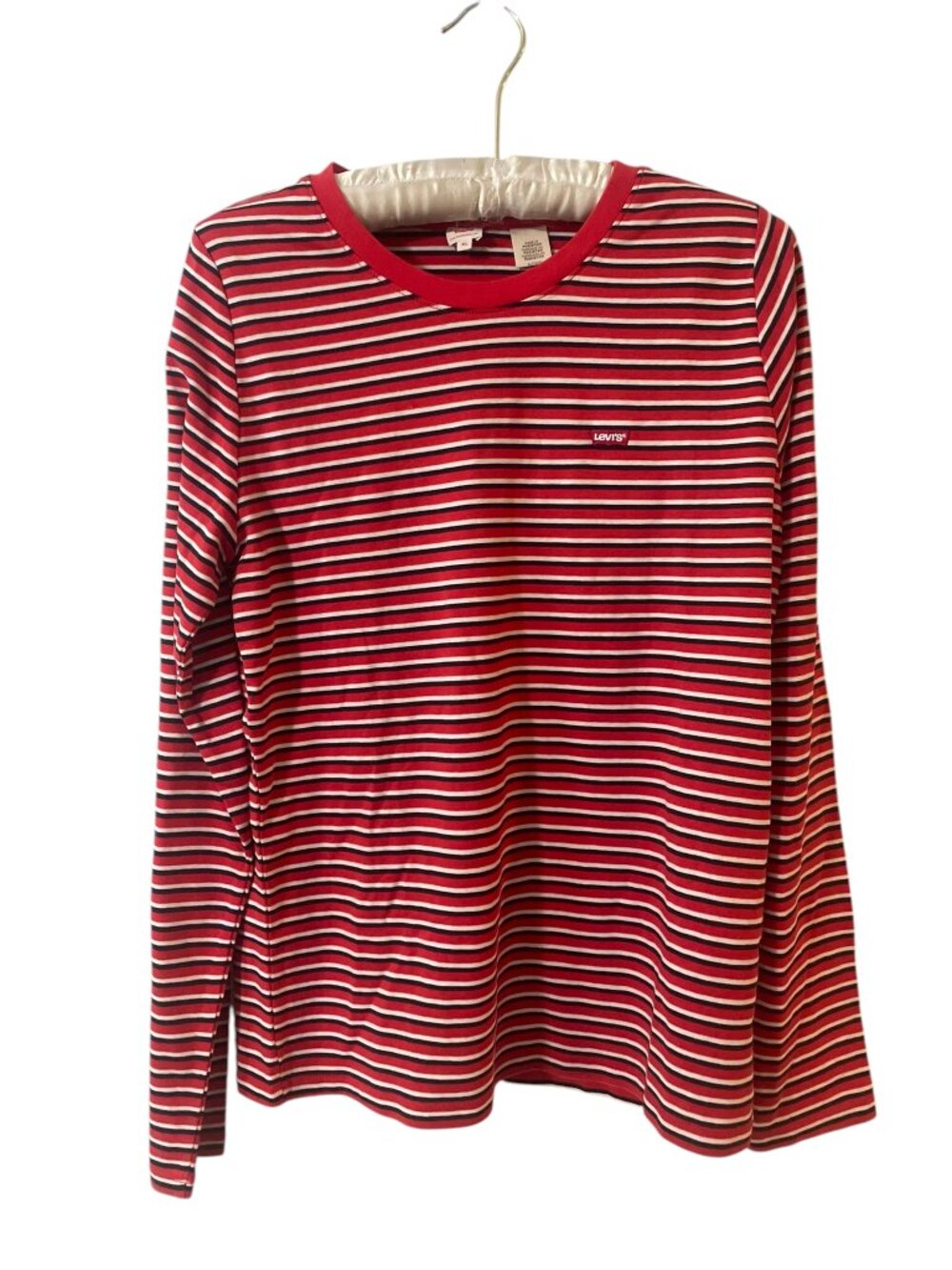Levi's Women's XL Long Sleeve Casual Top Red/White Stripe